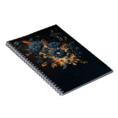 Donker Navy Blauw & Goud Rustiek Bloemen Glam Boho Notitieboek (Rechterzijde)
