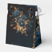 Donker Navy Blauw & Goud Rustiek Glam Boho Bruilof Bedankdoosjes (Achterkant)