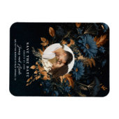 Donker Navy Blauw Goud Rustiek Glam Boho Save the Magneet (Horizontaal)