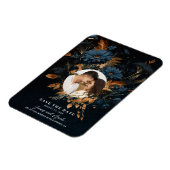 Donker Navy Blauw Goud Rustiek Glam Boho Save the Magneet (Linkerzijde)