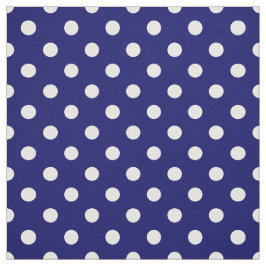 Donker Navy-blauw Witte Polka Dots Textiel Stof