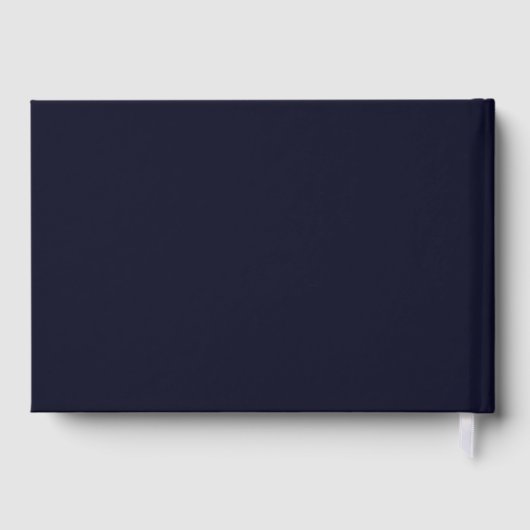 Donker Navy Blauwe Kleur En Gouden Plain Wedding Gastenboek (Achterkant)