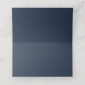 Donker Navy Blue Delicate Wildflower Minimal Weddi Plaatskaartje (Binnenkant ongevouwen)