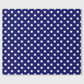 Donker Navy-blue Polka Dots Design Cadeaupapier (Vlak)