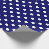 Donker Navy-blue Polka Dots Design Cadeaupapier (Hoek)