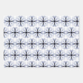 Donker Navy Flower Design achtergrond Inpakpapier Vel (Voorkant 2)