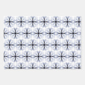 Donker Navy Flower Design achtergrond Inpakpapier Vel (Voorkant)