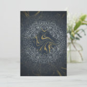 Donker Navy Goud Luxe Abstract Mandala Kunst Kaart (Staand voorkant)