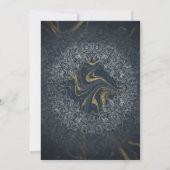 Donker Navy Goud Luxe Abstract Mandala Kunst Kaart (Achterkant)