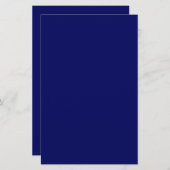 Donker Navy Solid Color Briefpapier (Voorkant / Achterkant)