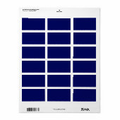 Donker Navy Solid Color Etiket (Full Sheet)