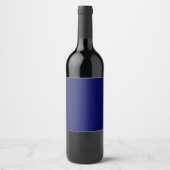 Donker Navy Solid Color Wijn Etiket (Voorkant)