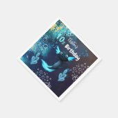 Donker Neon Axolotl Verjaardagsfeest Servet (Hoek)