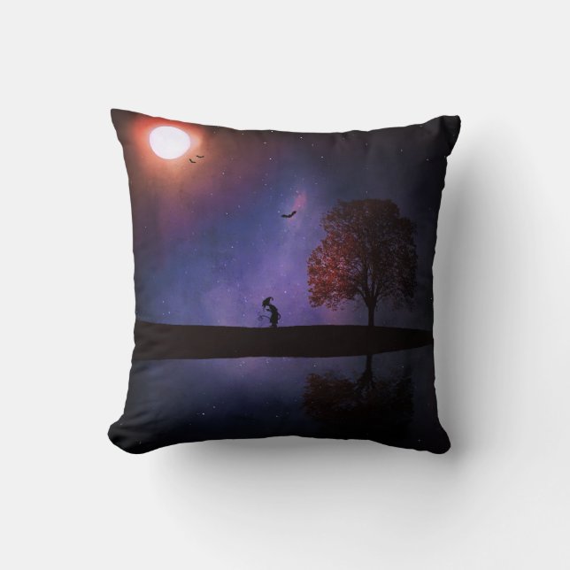 Donker Night Fantasy Pillow Kussen (Voorkant)