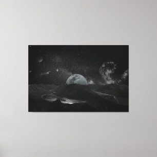 Donker Night Moon Light Fantasy Landscape Canvas Afdruk