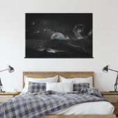 Donker Night Moon Light Fantasy Landscape Canvas Afdruk (Insitu (Slaapkamer))