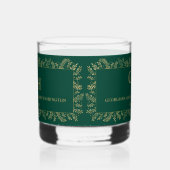 Donker Oerwoud Groen Blad Grens Bloemen Huwelijk Whisky Glas (Links)