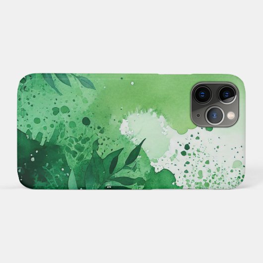 Donker Oerwoud groene waterverf handgetekende text Case-Mate iPhone Case (Achterkant (horizontaal))