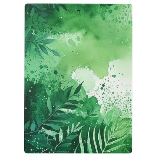 Donker Oerwoud groene waterverf handgetekende text Klembord (Achterkant)
