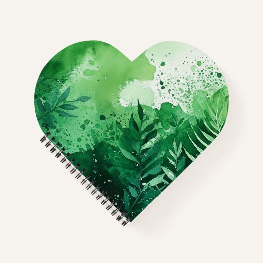 Donker Oerwoud groene waterverf handgetekende text Notitieboek (Voorkant)