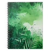 Donker Oerwoud groene waterverf handgetekende text Notitieboek (Voorkant)