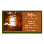 Donker Olijfgroen Bos Camping Outdoor Magnetisch Visitekaartje (Voorkant)