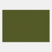 Donker olijfgroen effen kleur inpakpapier vel (Voorkant 3)