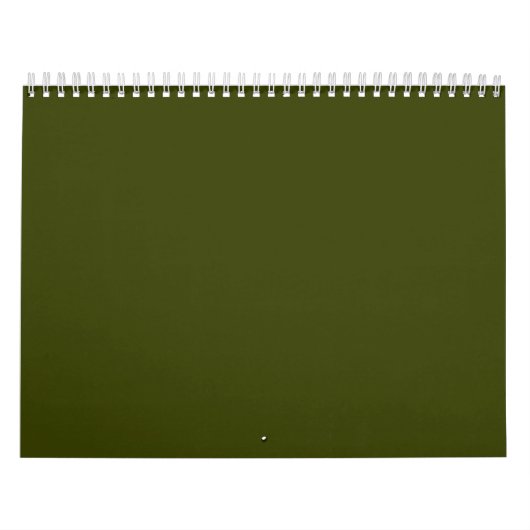 Donker olijfgroen effen kleur kalender (Hoes)