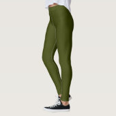 Donker olijfgroen effen kleur leggings (Links)