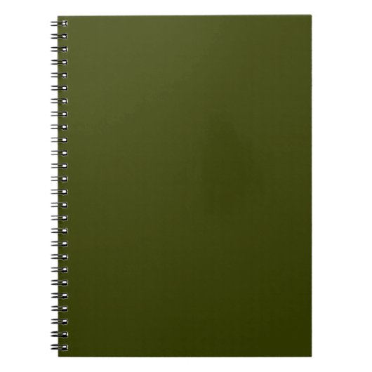 Donker olijfgroen effen kleur notitieboek (Voorkant)