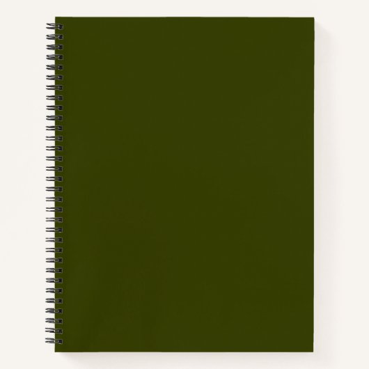 Donker olijfgroen effen kleur notitieboek (Voorkant)