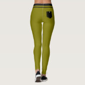 Donker Olijfgroen Effen Kleur Trendy Afrikaanse Vr Leggings (Achterkant)