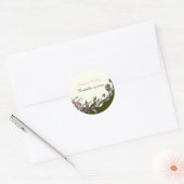  donker olijfgroen roze bloemenbruiloft ronde sticker (Envelop)