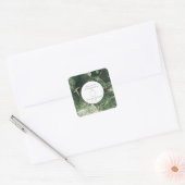 Donker Olijfgroen Smaragdgroene Edelsteen bruiloft Vierkante Sticker (Envelop)