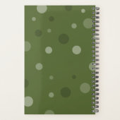 Donker Olijfgroene Pop Stippen Jaar Wekelijks Planner (Achterkant)