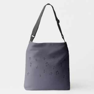 Donker ombre muzieknoten grijs crossbody tas