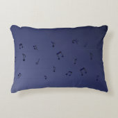 Donker Ombre Muzikale Notities Navy Accent Kussen (Voorkant)