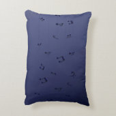 Donker Ombre Muzikale Notities Navy Accent Kussen (Achterkant (Verticaal))