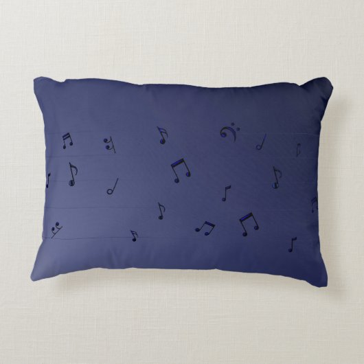 Donker Ombre Muzikale Notities Navy Accent Kussen (Achterkant)