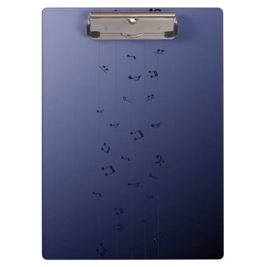 Donker Ombre Muzikale Notities Navy Klembord (Voorkant)