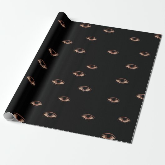 Donker Oogpatroon Inpakpapier (Uitgerold)