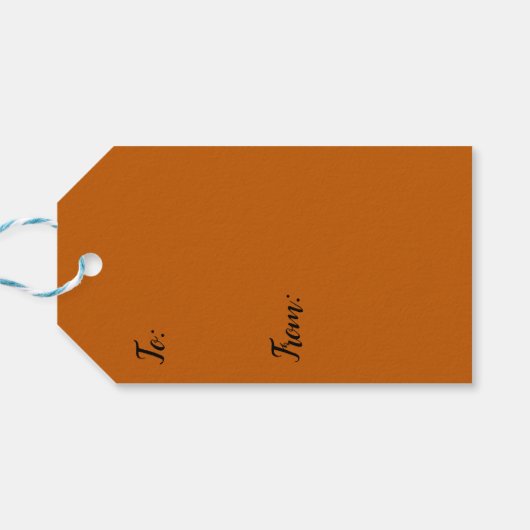 Donker Oranje cadeau Label Cadeaulabel (Achterkant Horizontaal)