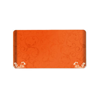 Donker oranje damask huwelijksgeschenk etiket