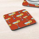 Donker Oranje Martini Cocktail Pattern Drankjes Onderzetter (Linkerzijde)