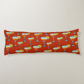 Donker Oranje Martini Cocktail Pattern Lichaamskussen (Achterkant)