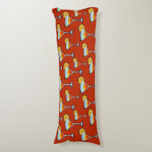 Donker Oranje Martini Cocktail Pattern Lichaamskussen (Voorkant Verticaal)