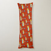 Donker Oranje Martini Cocktail Pattern Lichaamskussen (Achterkant (Verticaal))