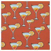 Donker Oranje Martini Cocktail Pattern Stof (Close Up)