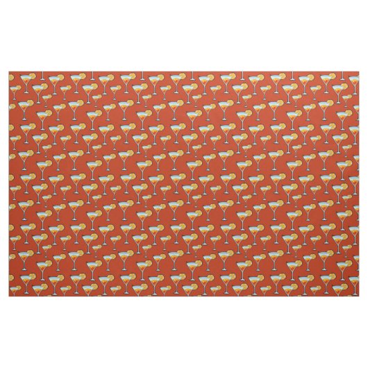 Donker Oranje Martini Cocktail Pattern Stof (Fat Quarter)