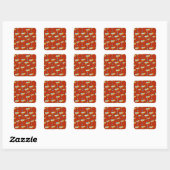 Donker Oranje Martini Cocktail Pattern Vierkante Sticker (Vel)